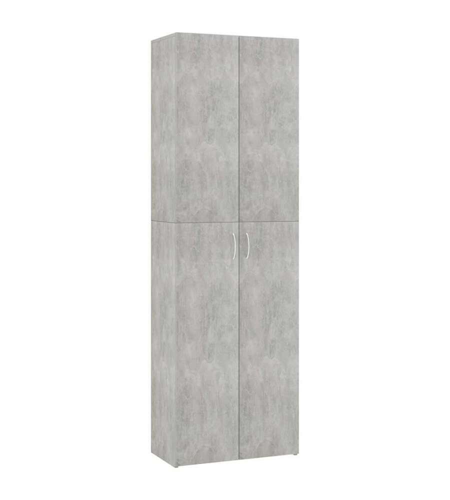 vidaXL Armadio Ufficio Grigio Calcestruzzo - 60x32x190 cm con 5 Ripiani