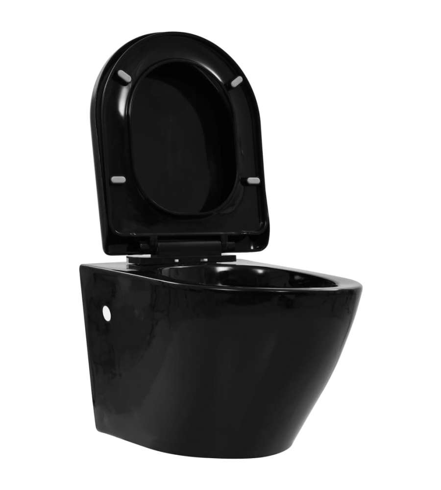 WC Sospeso con Design Senza Bordi in Ceramica Nero