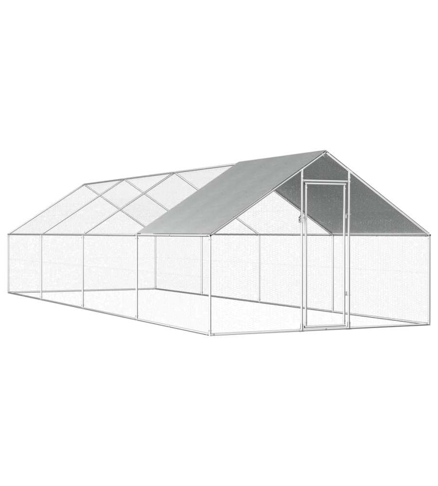 Gabbia per Polli da Esterno 2,75x8x1,92m in Acciaio Zincato