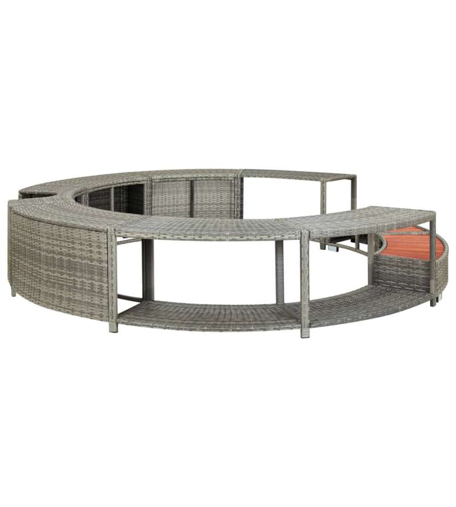 Bordo Spa Grigio in Polyrattan
