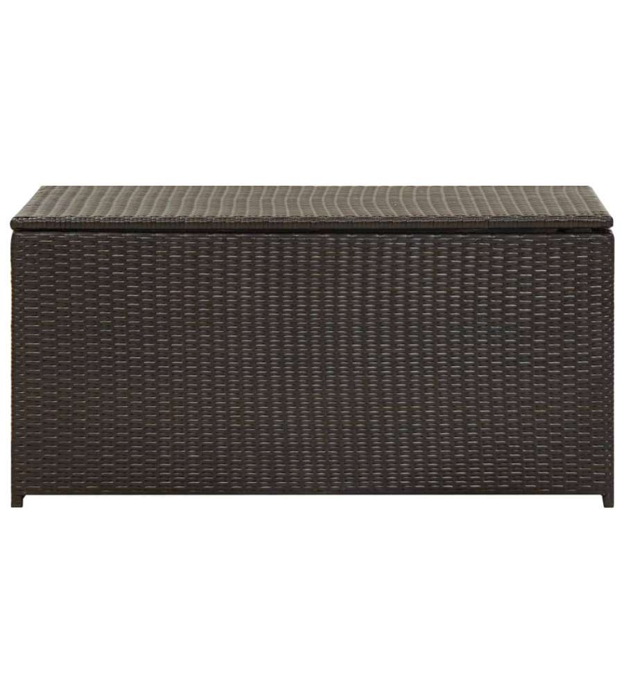 Baule da Giardino in Polyrattan 100x50x50 cm Marrone