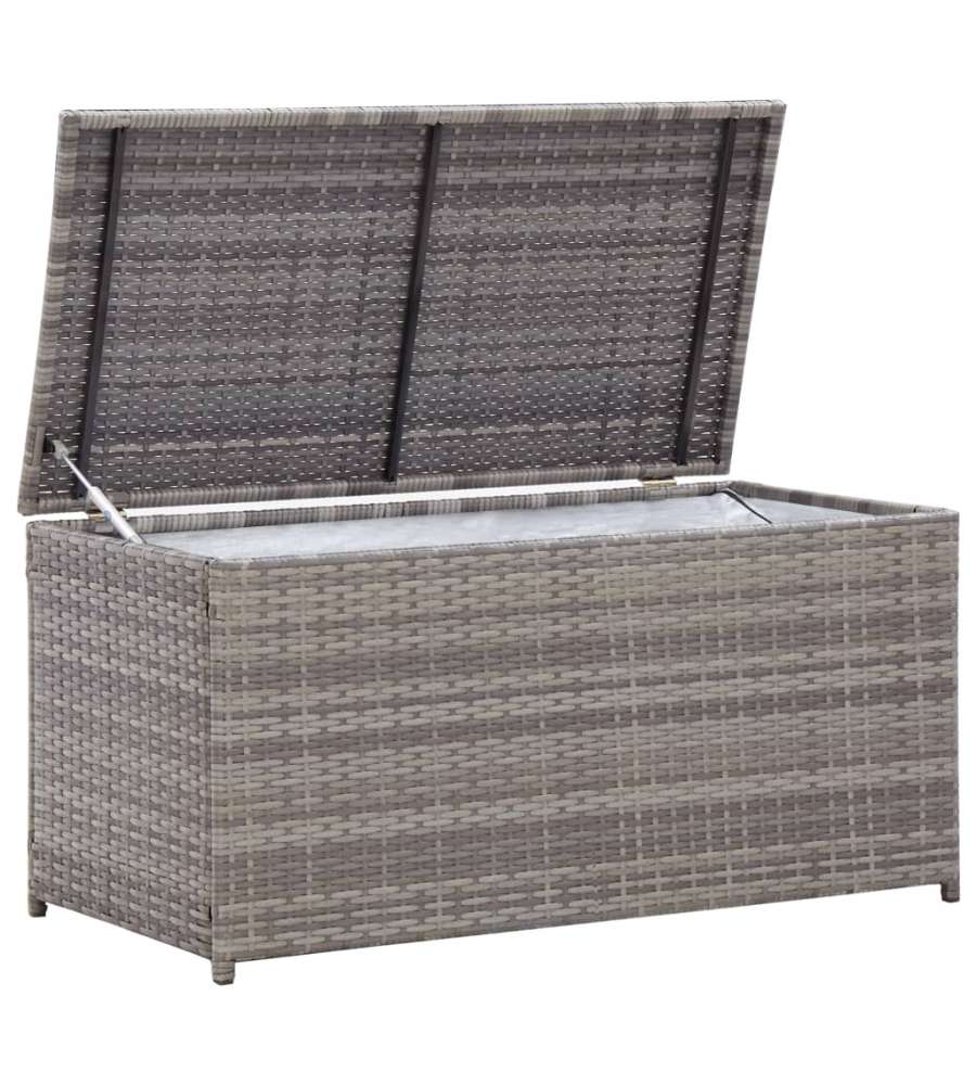 Baule da Giardino in Polyrattan 100x50x50 cm Grigio
