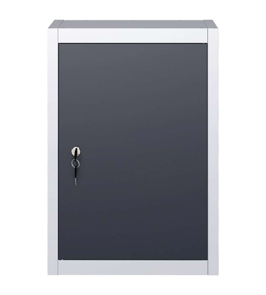  Armadio a Parete Stile Industriale in Metallo Grigio Nero