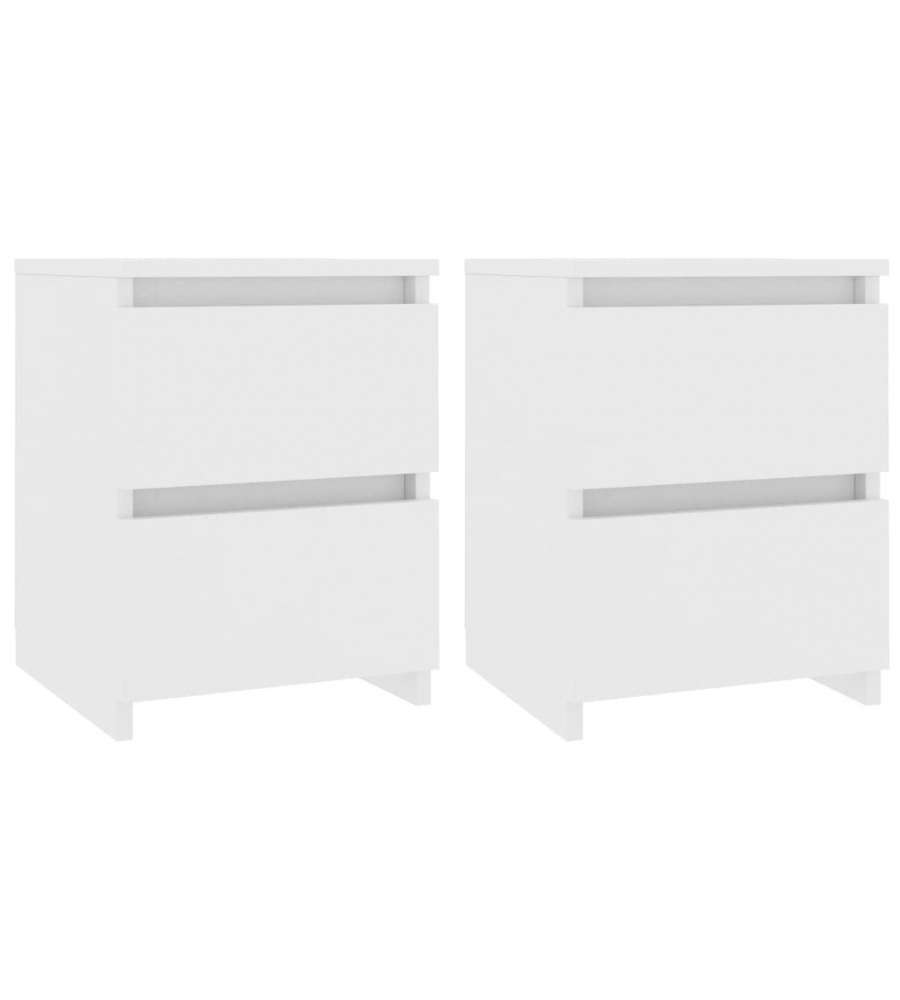 vidaXL - Comodini 2 pz Bianco 30x30x40 cm in Legno Ingegnerizzato - Elegante e Versatile