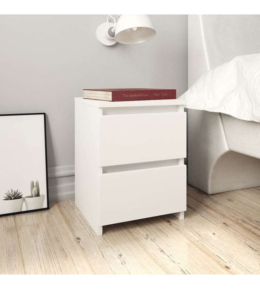 vidaXL - Comodini 2 pz Bianco 30x30x40 cm in Legno Ingegnerizzato - Elegante e Versatile