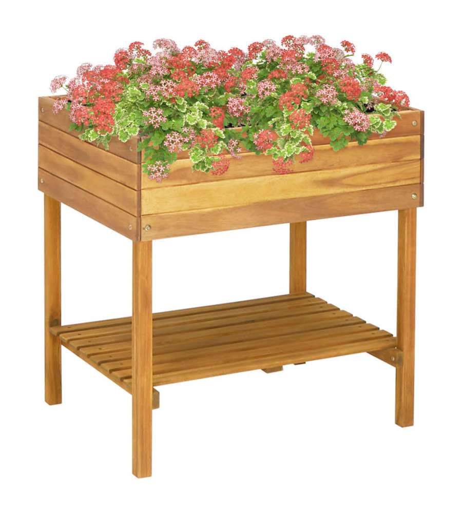 Fioriera Alta 78,5x58,5x78,5cm in Legno Massello di Acacia