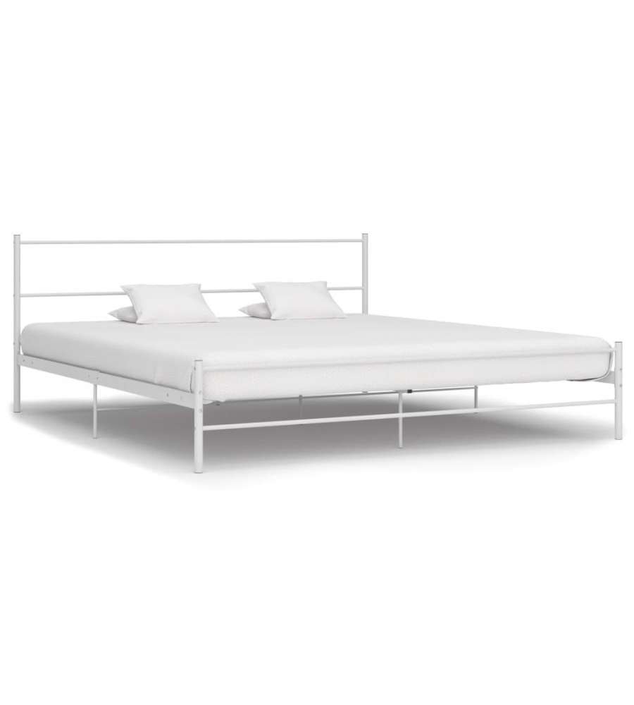 vidaXL Letto Matrimoniale Bianco in Metallo - 160x200 cm