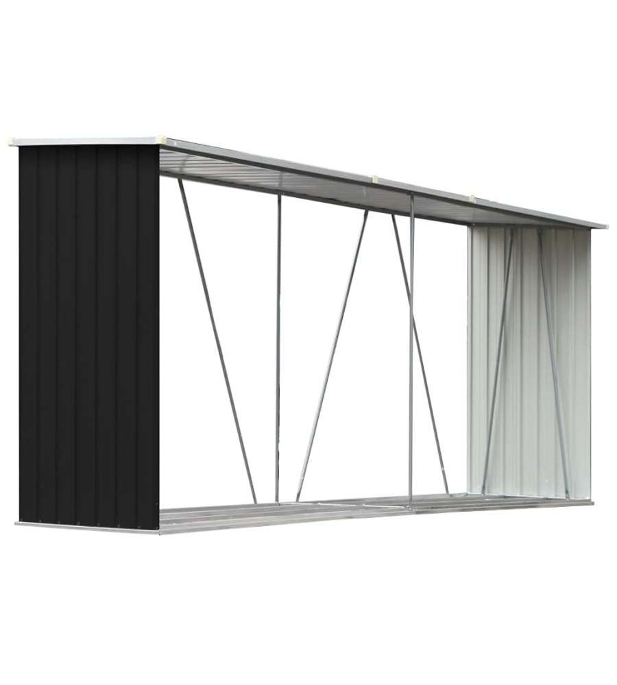 vidaXL Capannone da Giardino per Legna - Antracite - 330x84x152cm