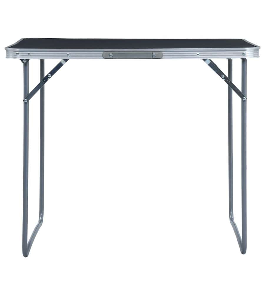 Tavolo da Campeggio Pieghevole Telaio in Metallo 80x60cm Grigio