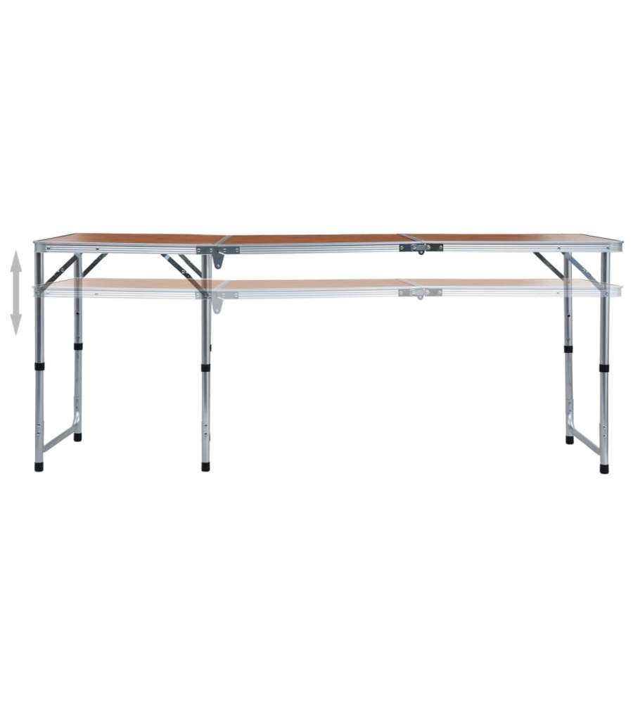 Tavolo da Campeggio Pieghevole in Alluminio 180x60 cm