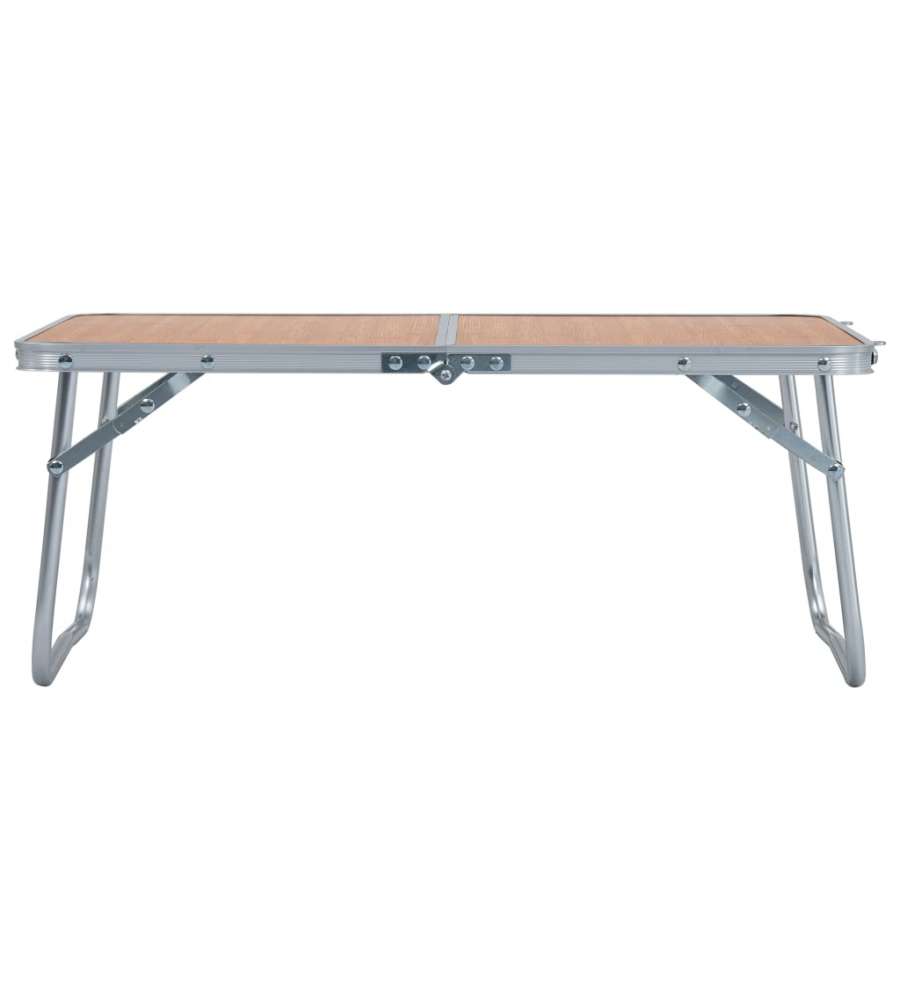 Tavolo Pieghevole da Campeggio Marrone in Alluminio 60x40cm