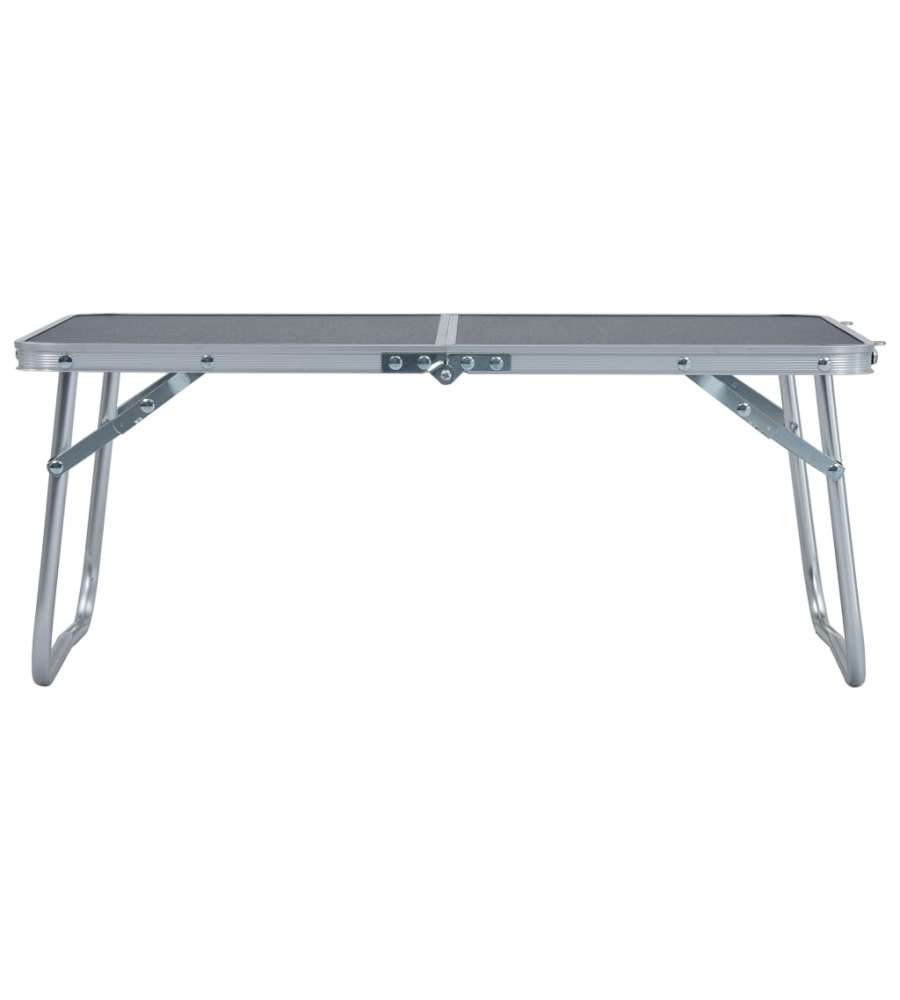 Tavolo Pieghevole da Campeggio Grigio in Alluminio 60x40cm