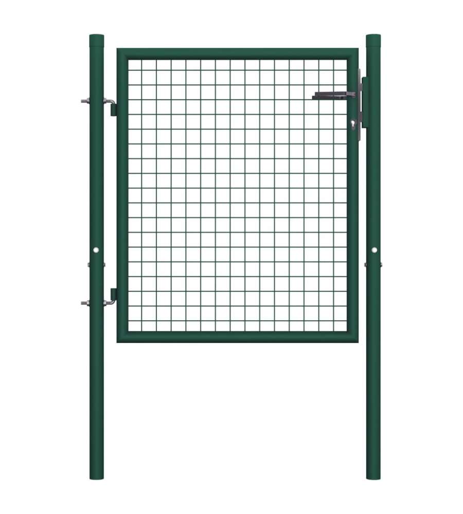 Cancello per Recinzione in Acciaio 100x75 cm Verde