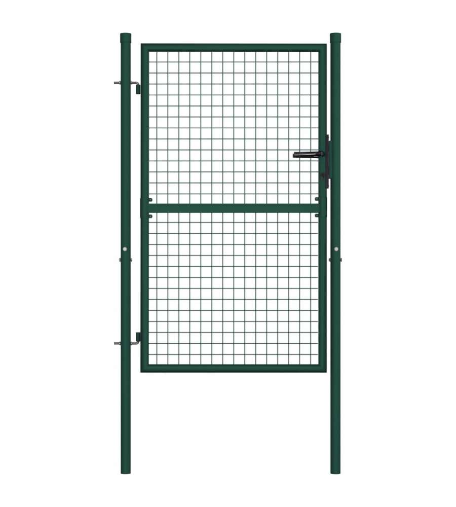 Cancello per Recinzione in Acciaio 100x125 cm Verde