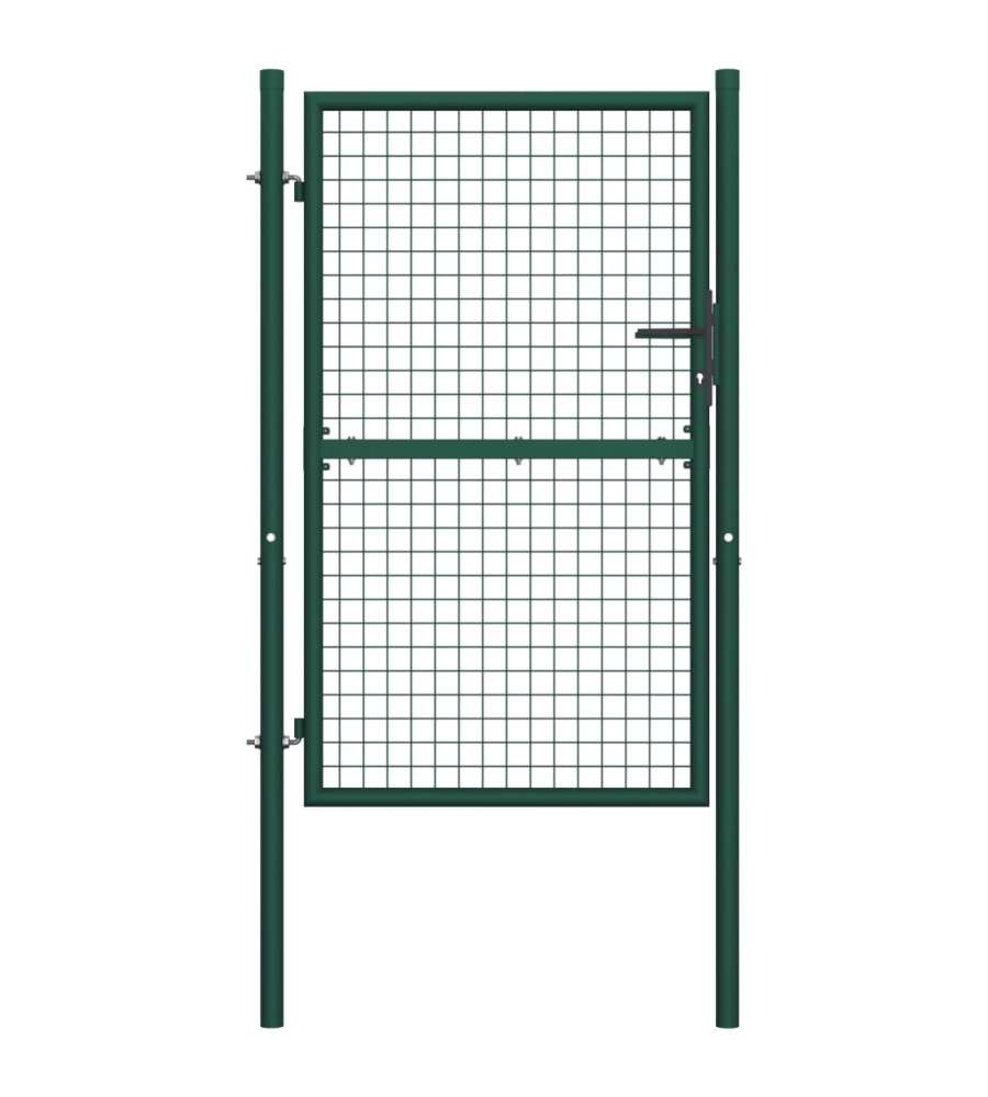 Cancello per Recinzione in Acciaio 100x175 cm Verde