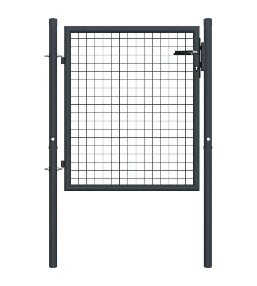 Cancello per Giardino in Acciaio Zincato 100x125 cm Grigio