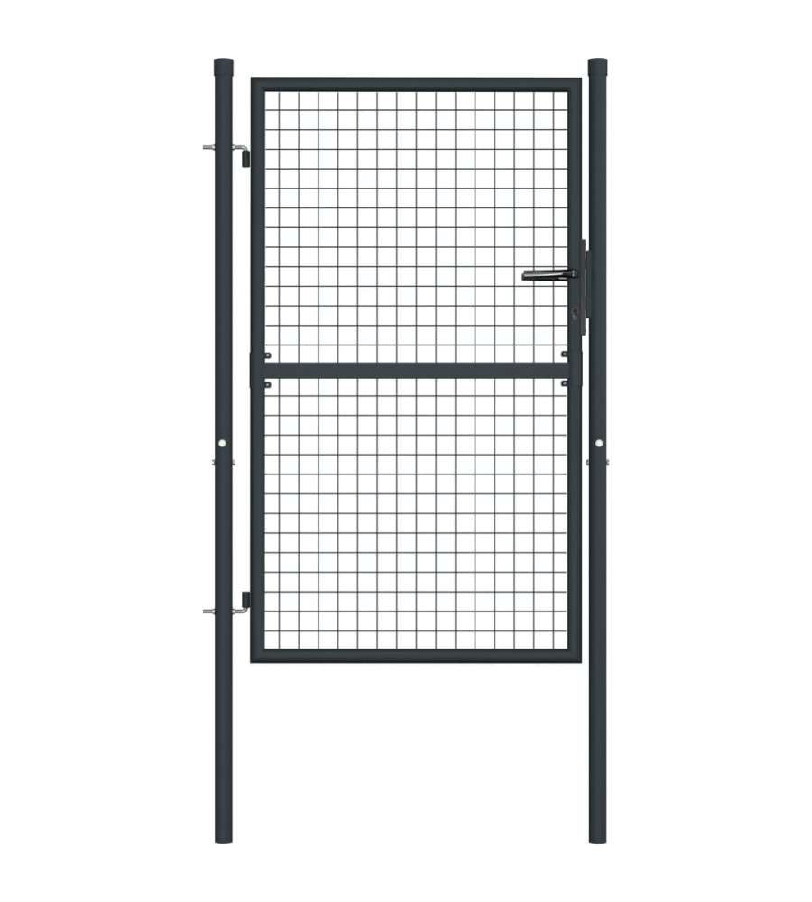 Cancello da Giardino in Acciaio Zincato 100x175 cm Grigio