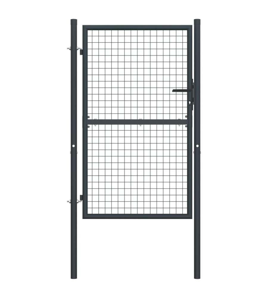 Cancello per Giardino in Acciaio Zincato 100x250 cm Grigio