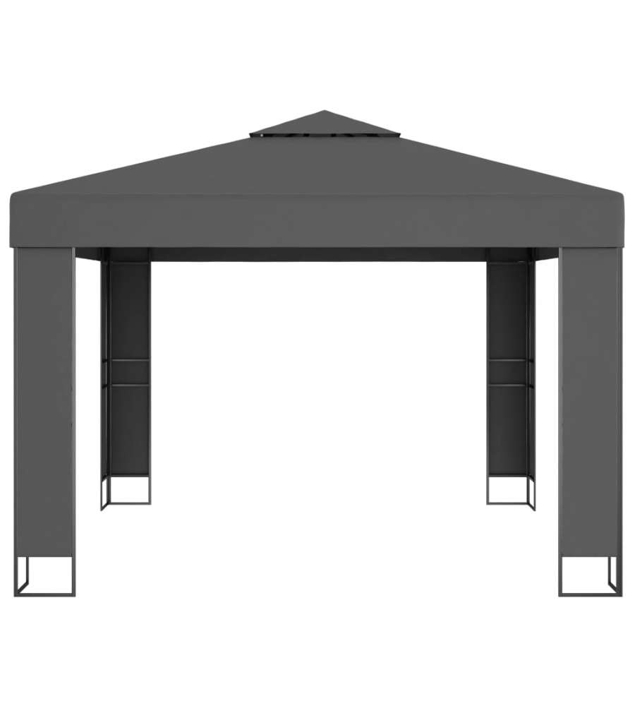 Gazebo con Tetto Doppio 3x3 m Antracite