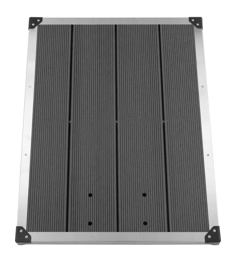 Piatto Doccia da Esterni in WPC e Acciaio Inox 80x62 cm Grigio