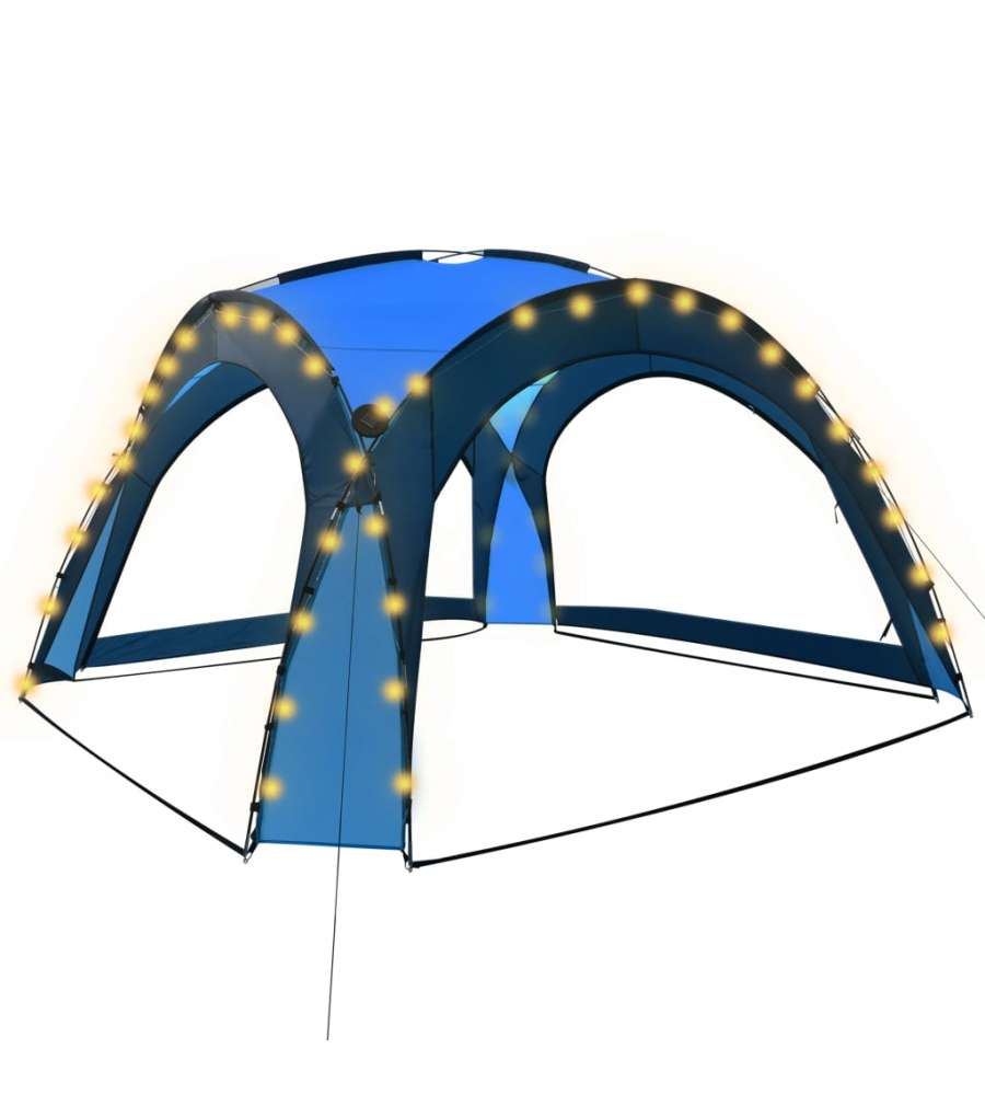 Tenda per Feste con LED e 4 Pareti 3,6x3,6x2,3 m Blu