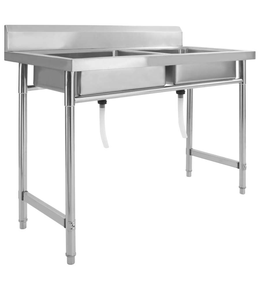 Lavello da Cucina a Doppia Vasca in Acciaio Inox