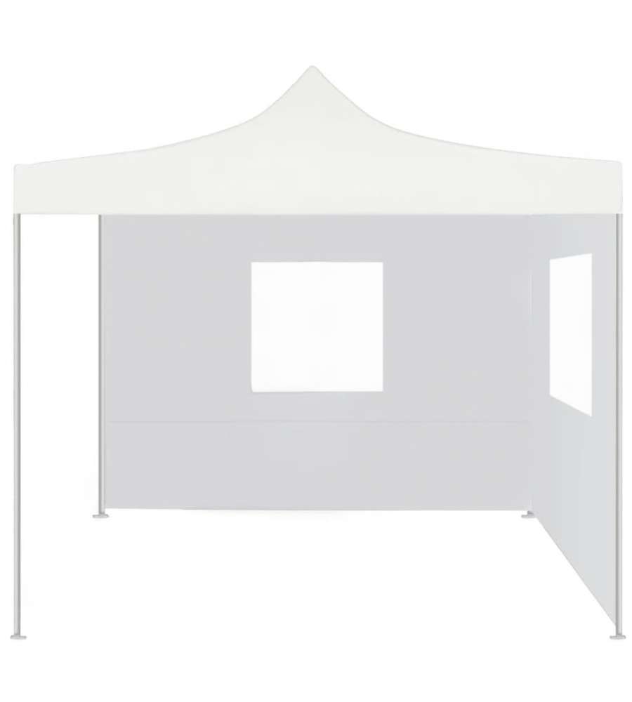 Gazebo Pieghevole Professionale 2 Pareti 2x2m Acciaio Bianco
