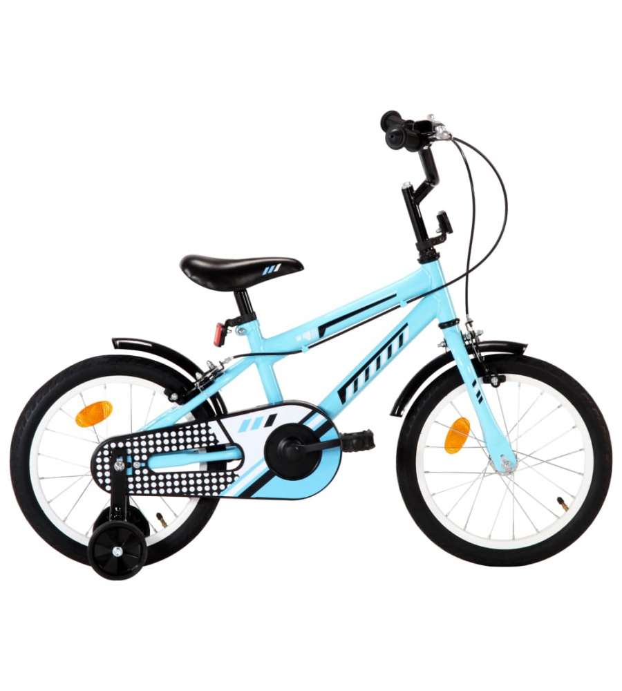 Bici per Bambini 16 Pollici Nera e Blu