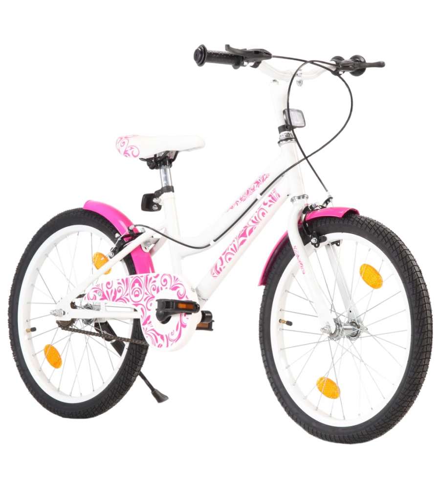 Bici per Bambini 20 Pollici Rosa e Bianca
