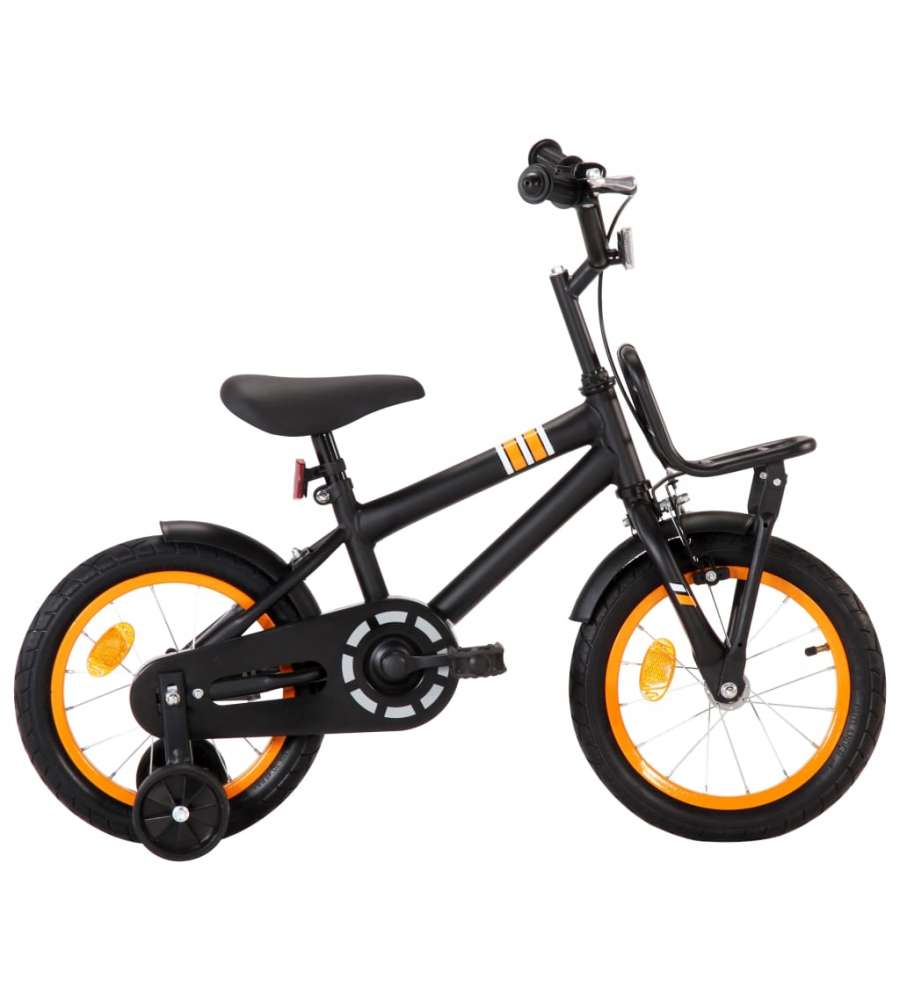 Bici per Bambini con Trasportino Frontale 14'' Nero e Arancione