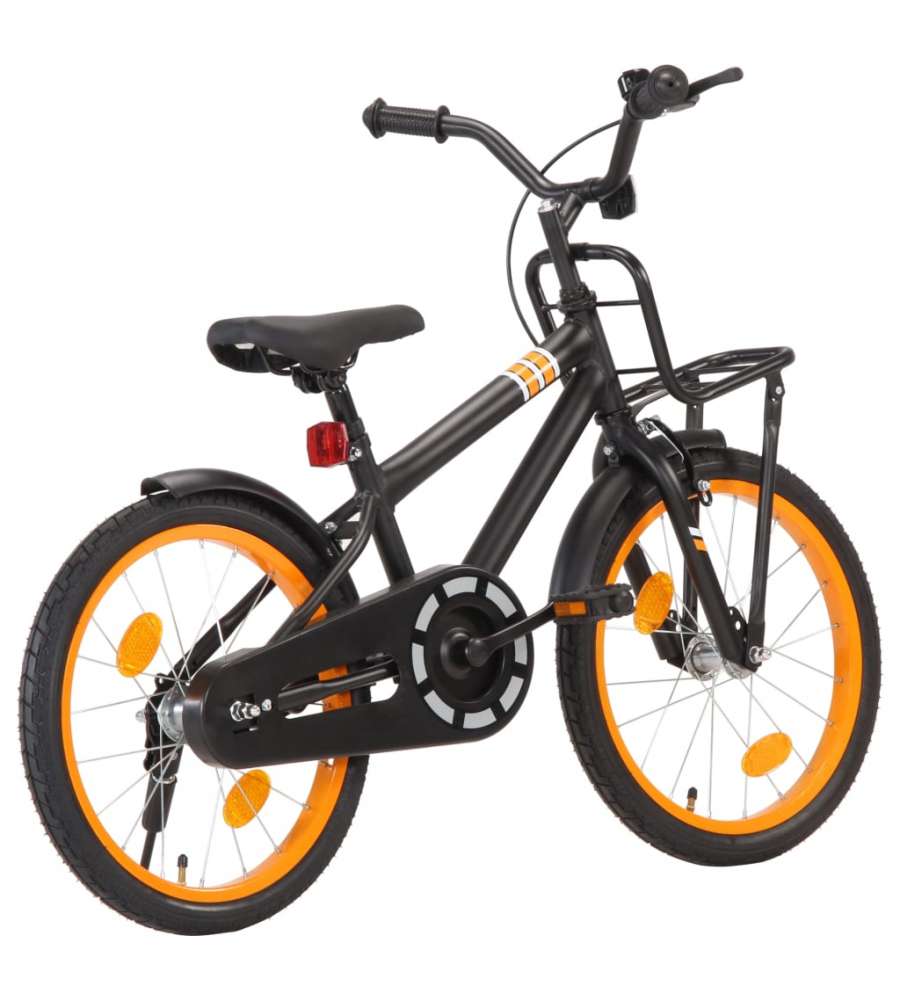Bici per Bambini con Trasportino Frontale 18'' Nero e Arancione