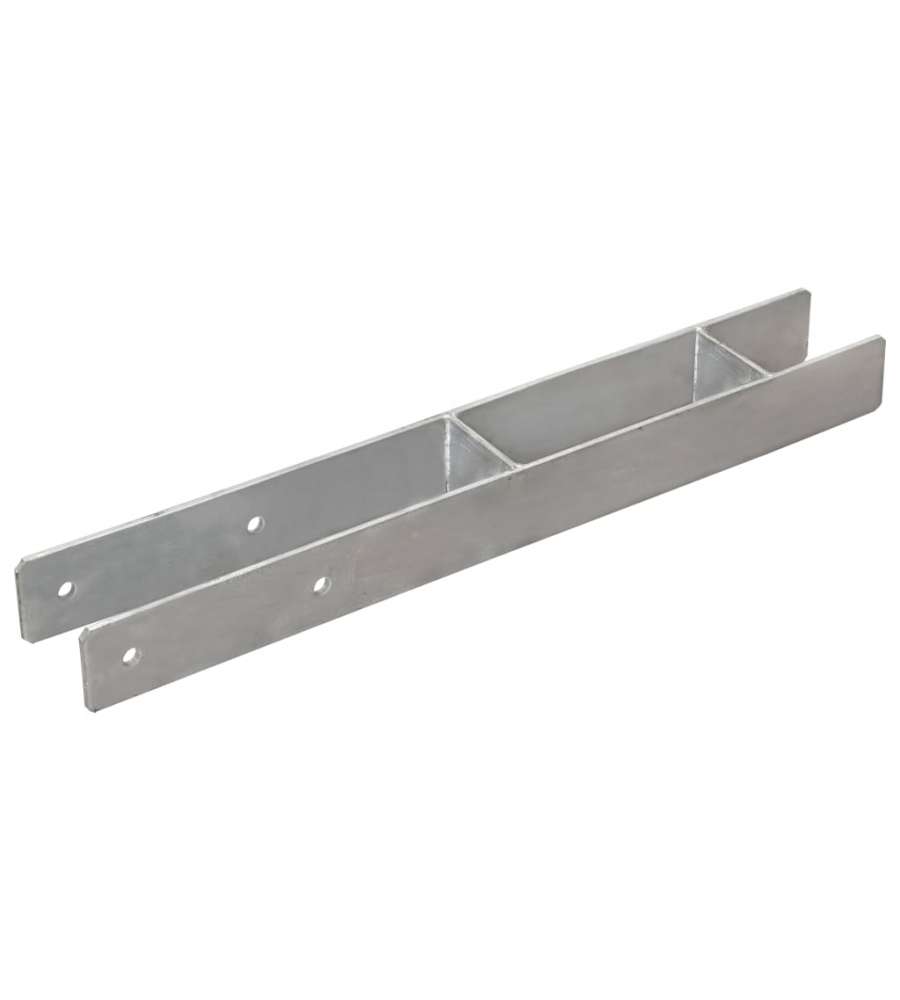 Picchetti per Recinzione 6 pz Argento 7x6x60 cm Acciaio Zincato