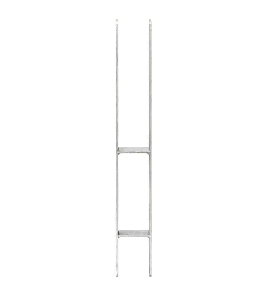 Picchetti per Recinzione 6 pz Argento 7x6x60 cm Acciaio Zincato