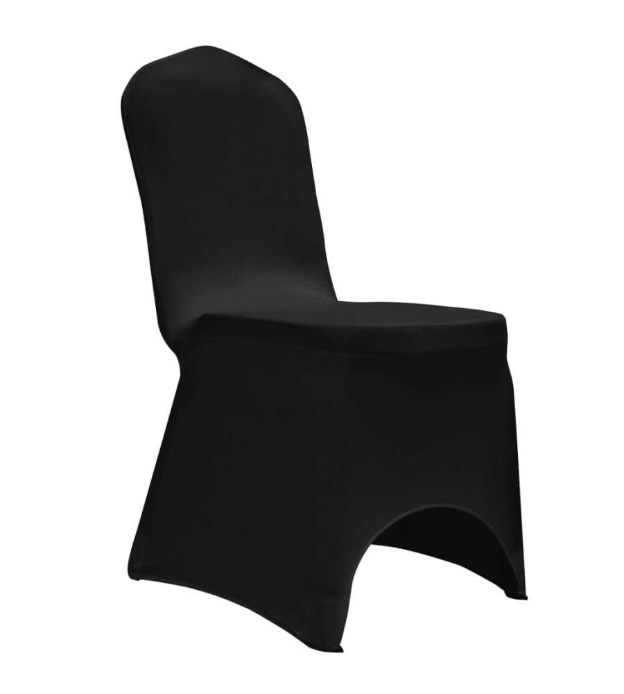Coprisedie in Tessuto Elasticizzato Nero 12 pz