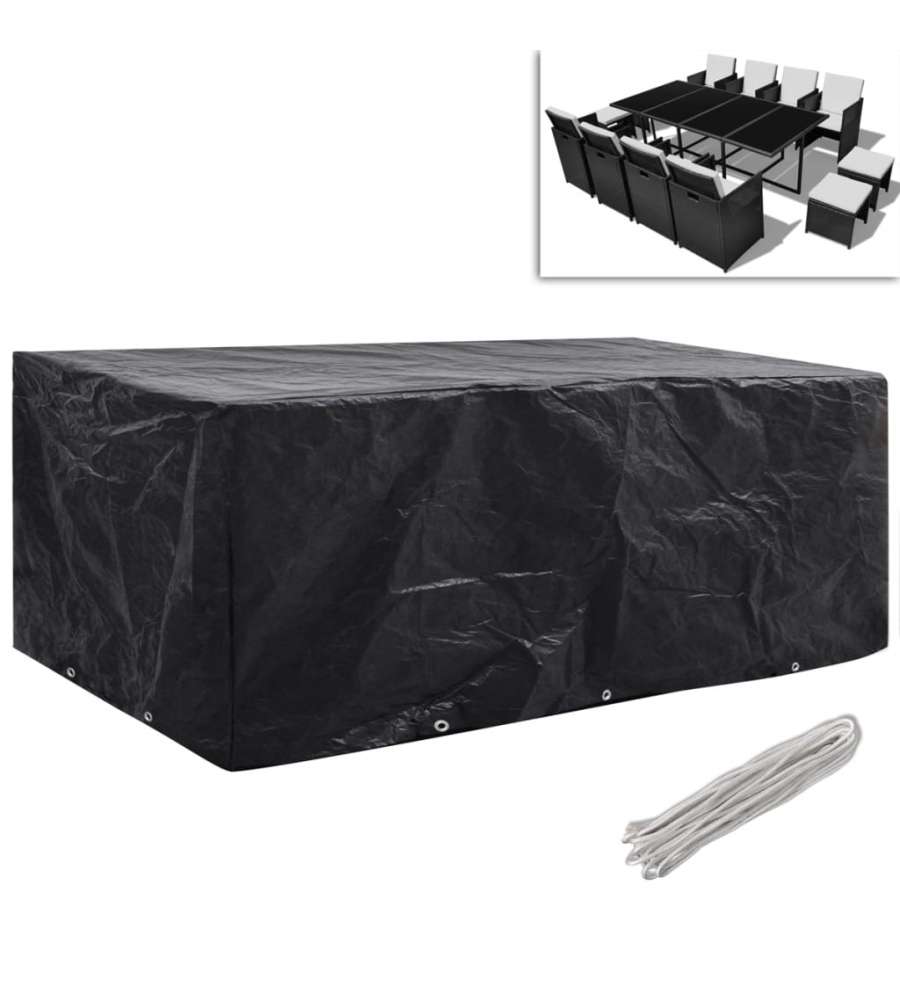  Coperture Arredi Giardino 2pz Polyrattan 10 Occhielli 229x113cm