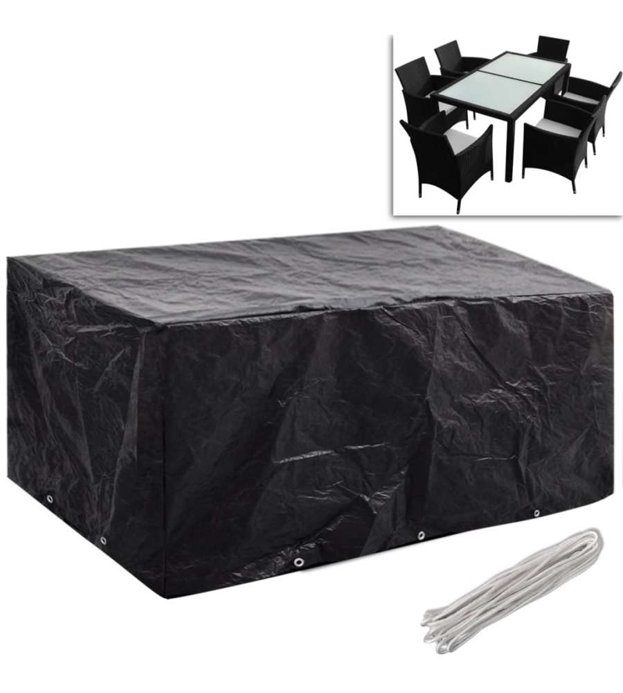  Coperture Arredi Giardino 2pz Polyrattan 10 Occhielli 240x140cm