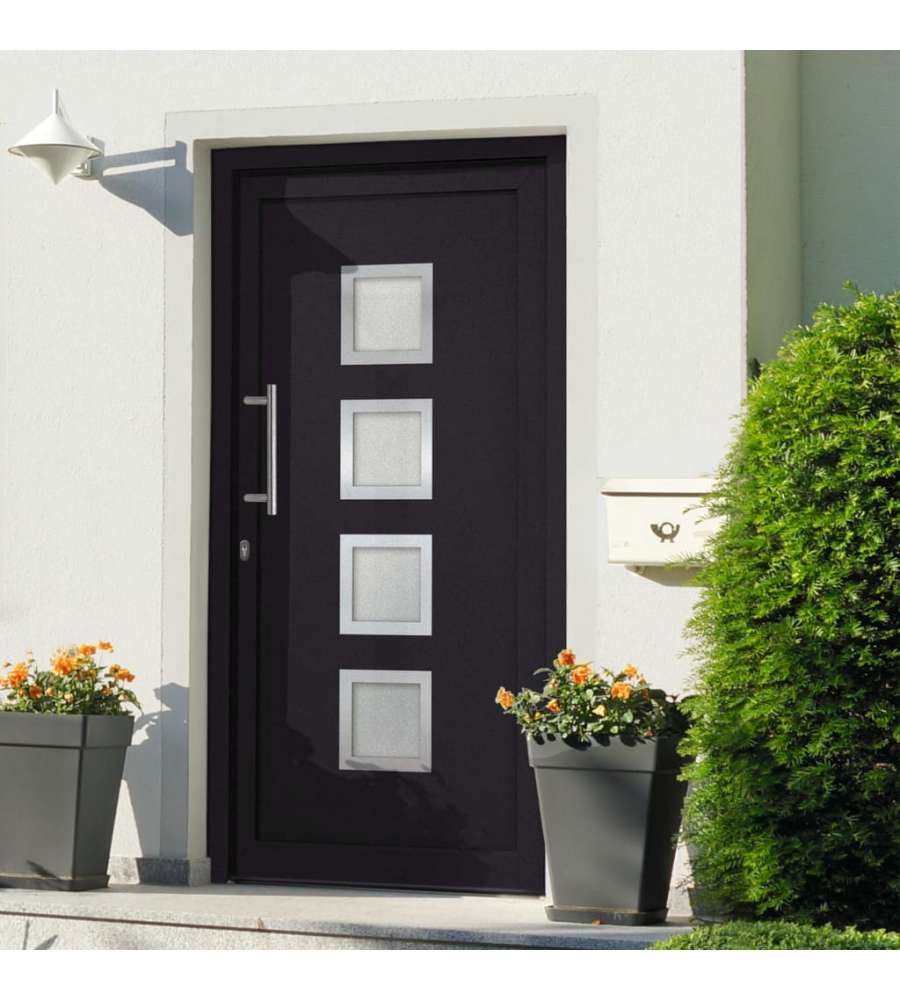 Porta di Ingresso Antracite 98x190 cm 279188