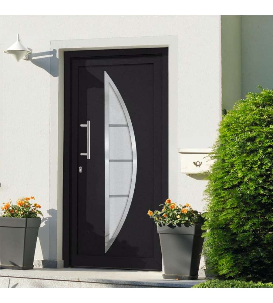 Porta di Ingresso Antracite 108x208 cm 279216