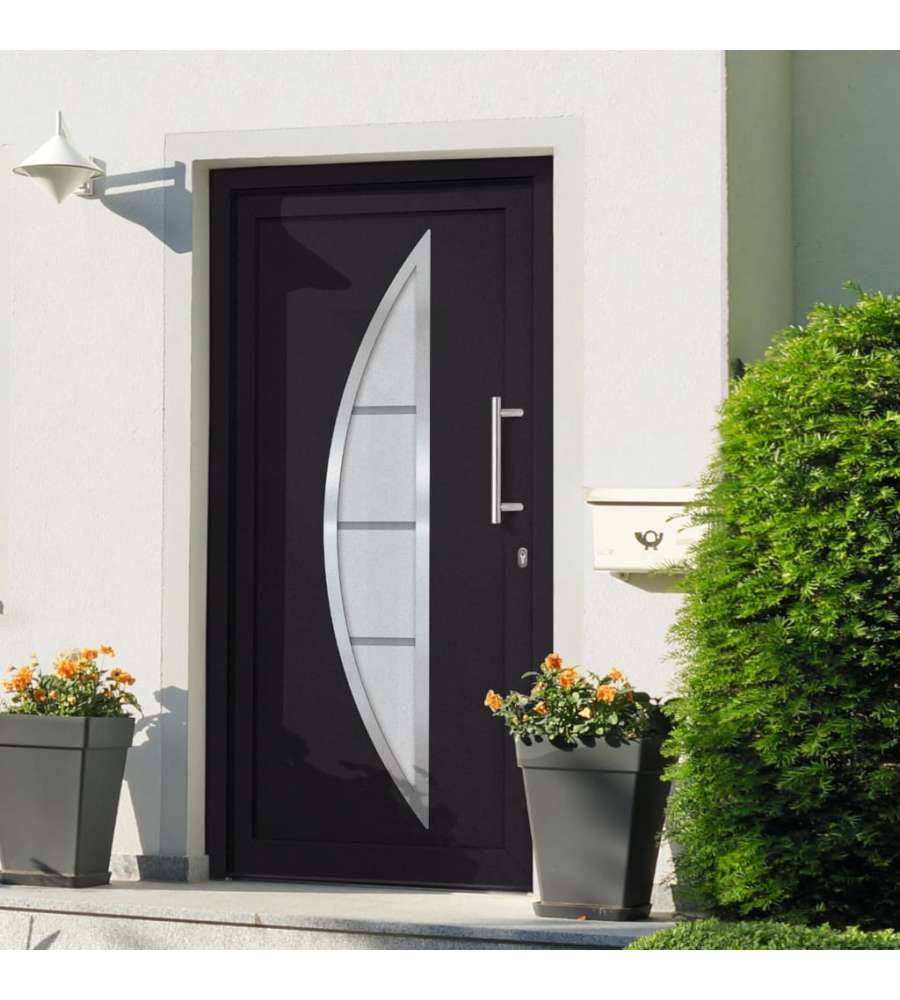 Porta di Ingresso Antracite 98x190 cm 279218