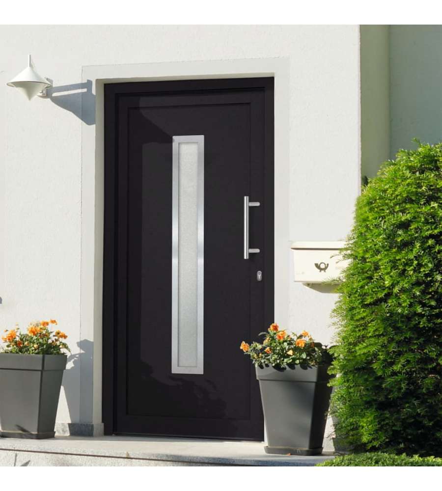 Porta di Ingresso Antracite 108x208 cm 279246