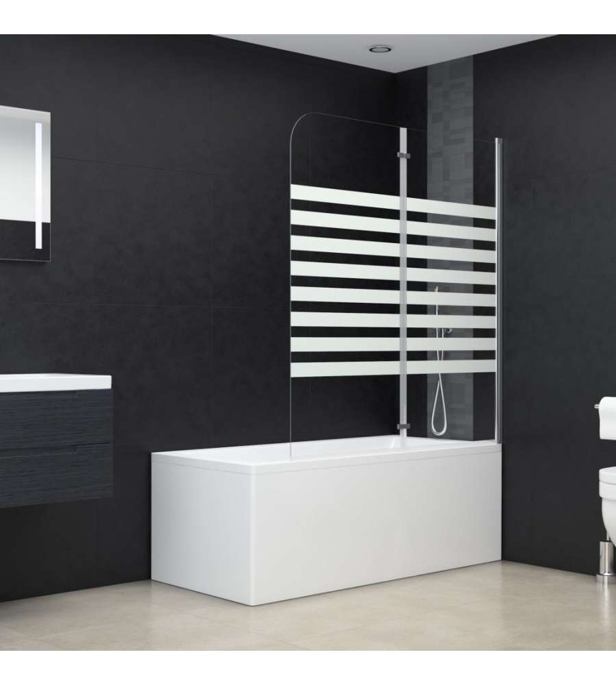 Cabina da Bagno 120x140 cm in Vetro Temperato a Righe
