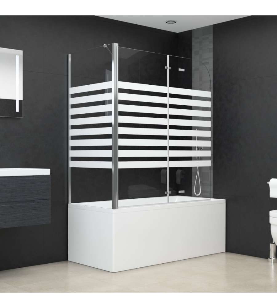 vidaXL Cabina Doccia Vetro Temperato a Righe - 120x68x130 cm