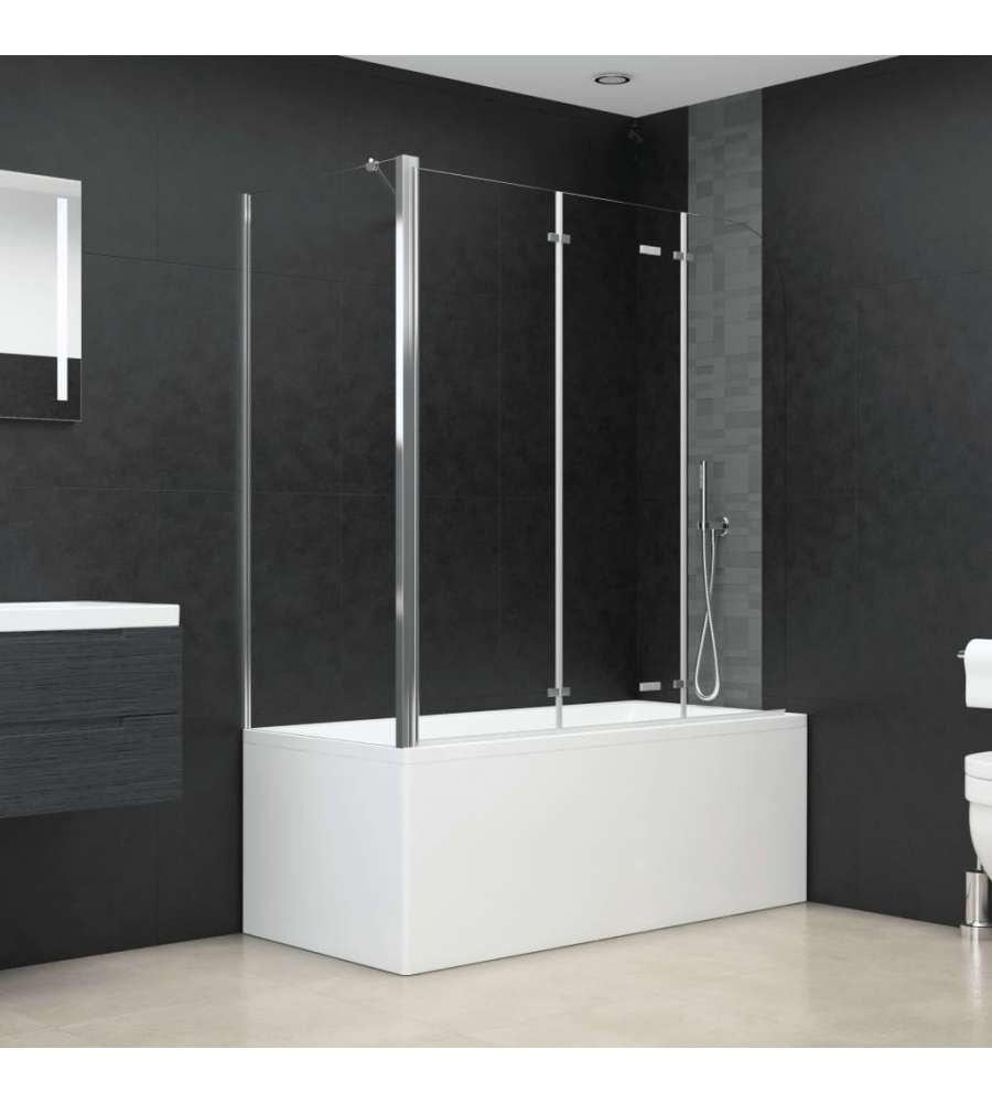 Cabina da Bagno 120x69x130 cm in Vetro Temperato Trasparente