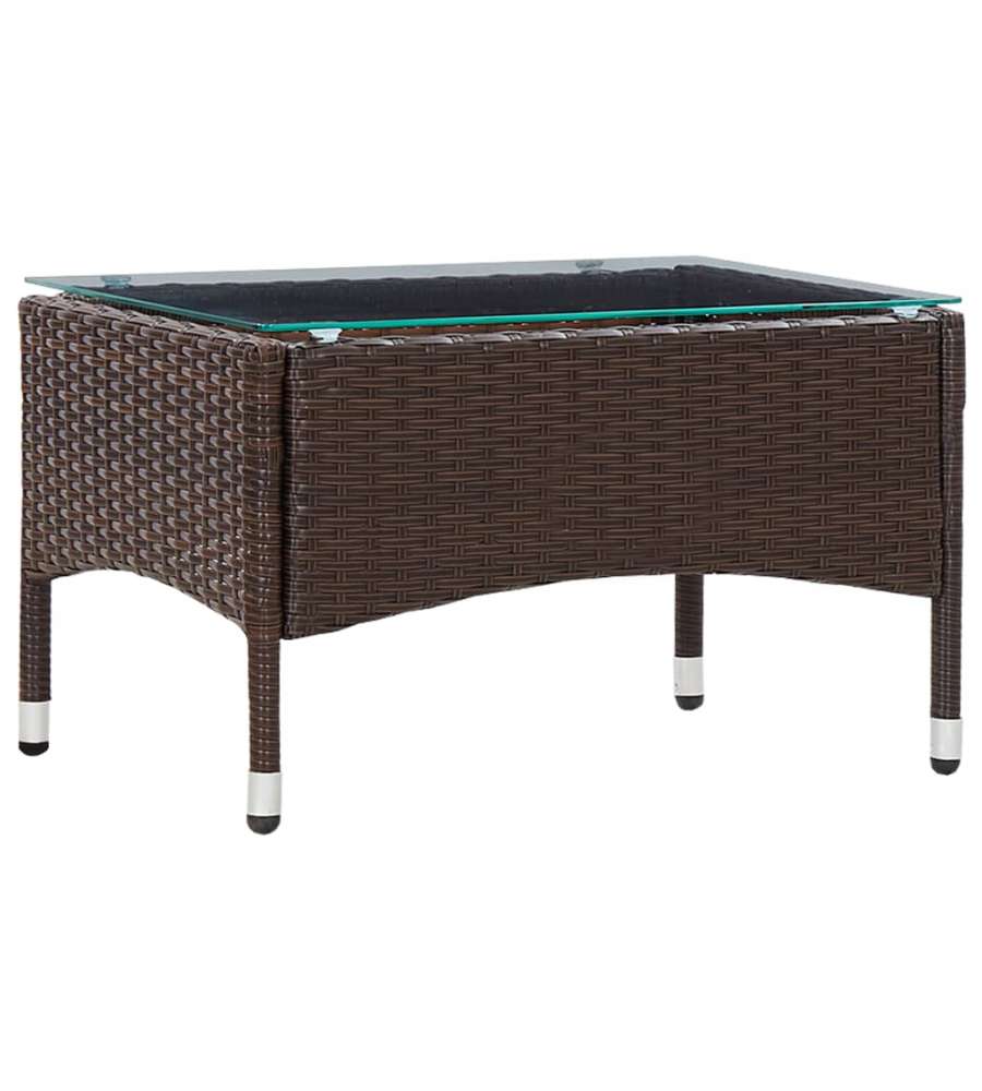 Tavolino da Caff Marrone 60x40x36 cm in Polyrattan