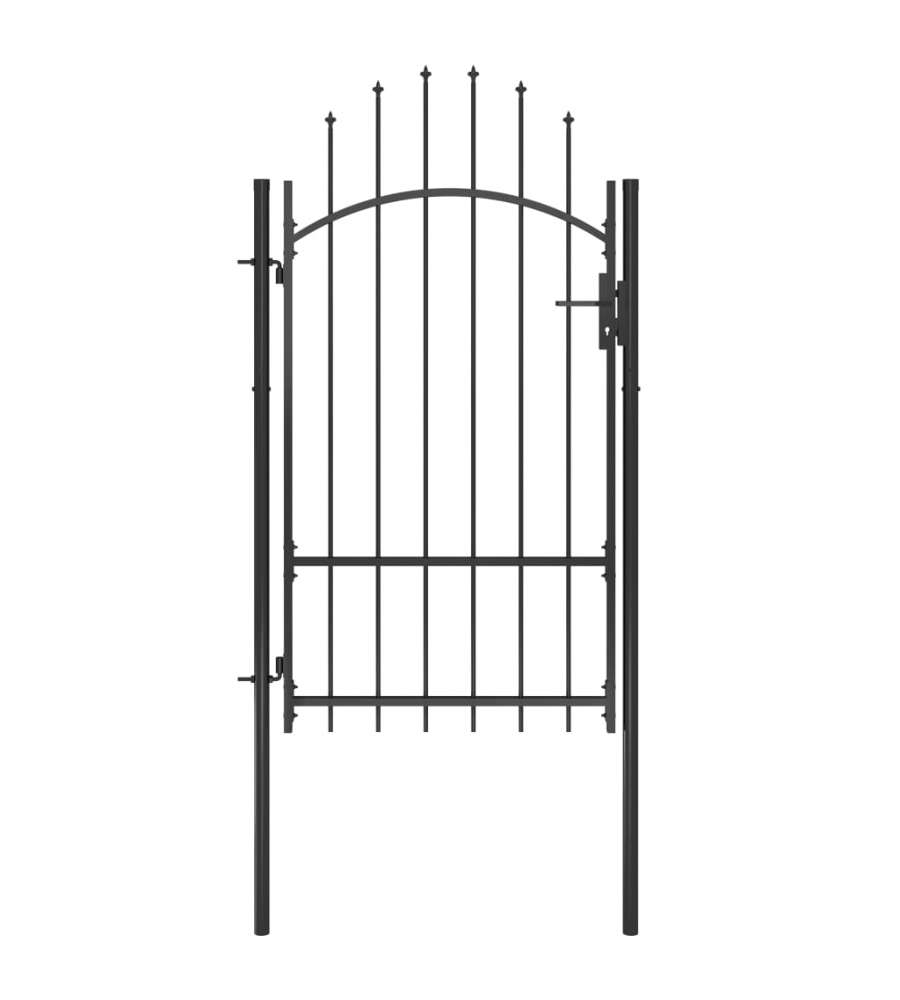 Cancello da Giardino in Acciaio 1x2,2 m Nero
