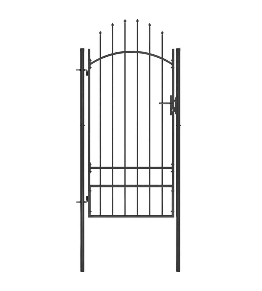Cancello da Giardino in Acciaio 1x2,5 m Nero
