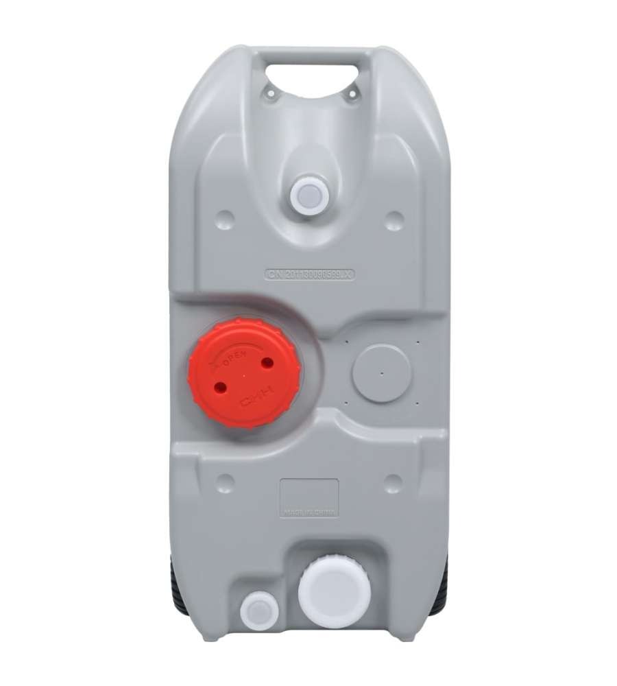 Serbatoio d'Acqua con Ruote per Campeggio 40 L Grigio