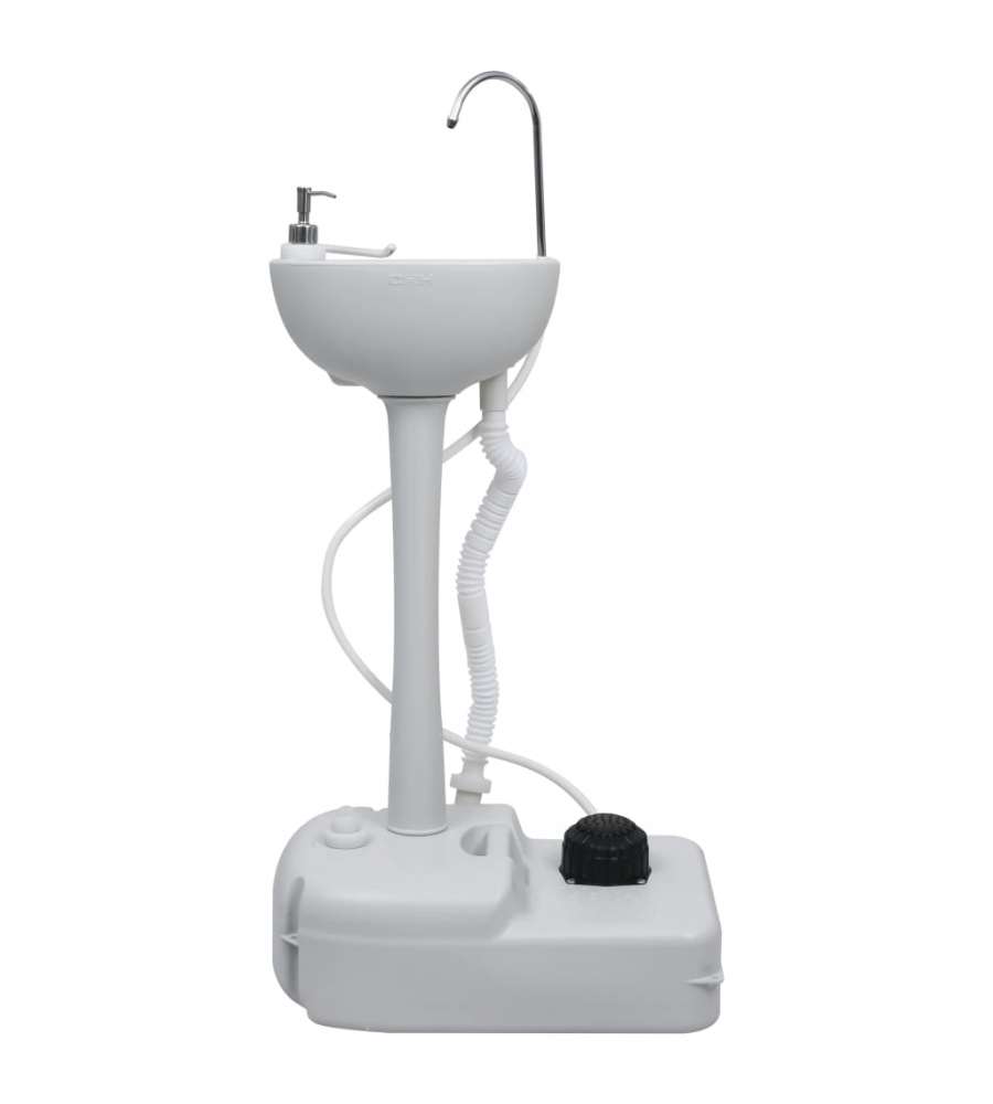 Lavandino con Supporto Portatile da Campeggio Grigio 20 L