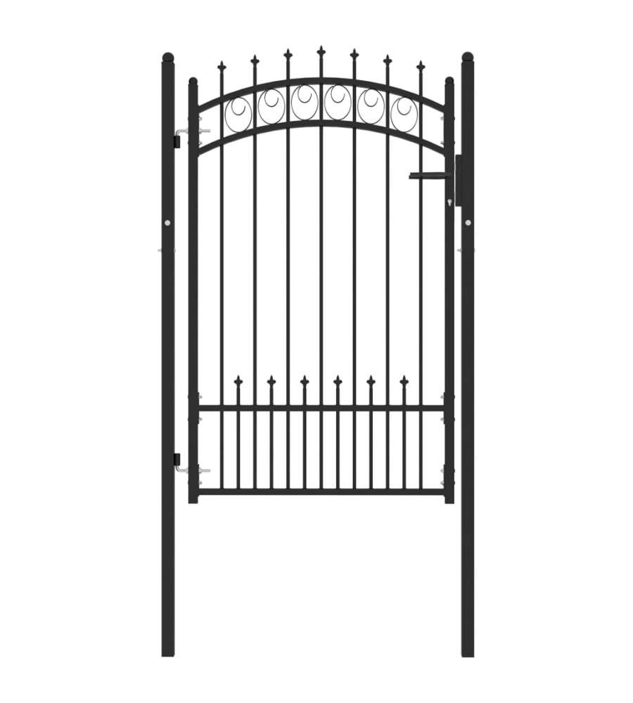 Cancello per Recinzione con Punte in Acciaio 100x150 cm Nero 146390