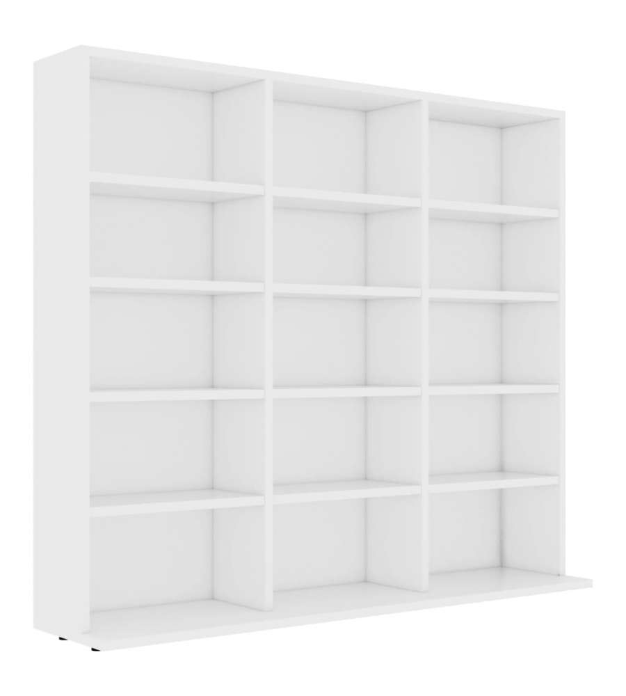Armadietto Porta CD Bianco 102x23x89,5 cm in Legno Multistrato